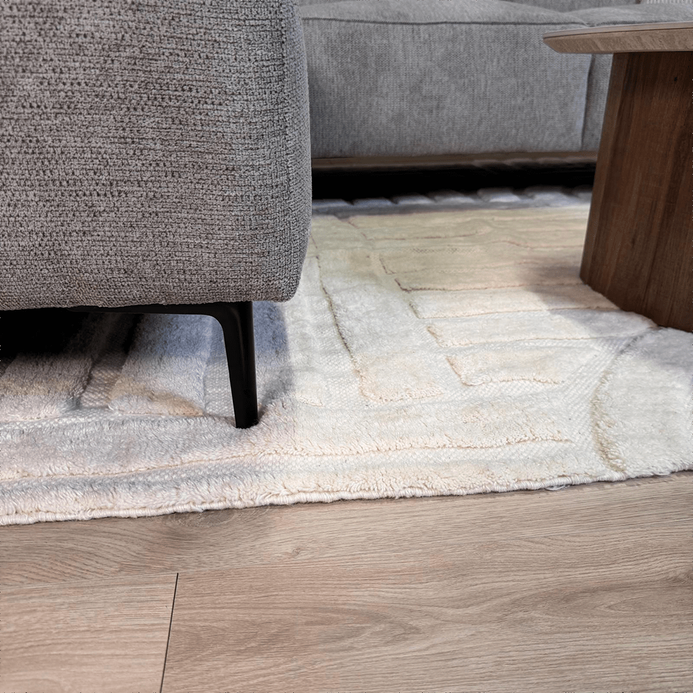 Banken - Hoekbank taupe chenille gemêleerd Ravi – links - Dimehouse