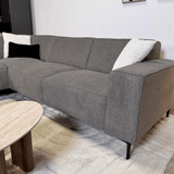 Banken - Hoekbank taupe chenille gemêleerd Ravi – links - Dimehouse