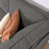 Banken - Hoekbank met chaise longue antraciet chenille Yara - rechts - Dimehouse