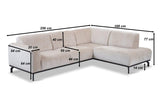 Banken - Hoekbank met hoge poten taupe velvet Chloe - links - Dimehouse
