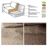 Banken - Hoekbank met hoge poten taupe velvet Chloe - links - Dimehouse
