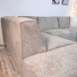 Banken - Hoekbank grijs chenille gemêleerd Ravi – Links - Dimehouse