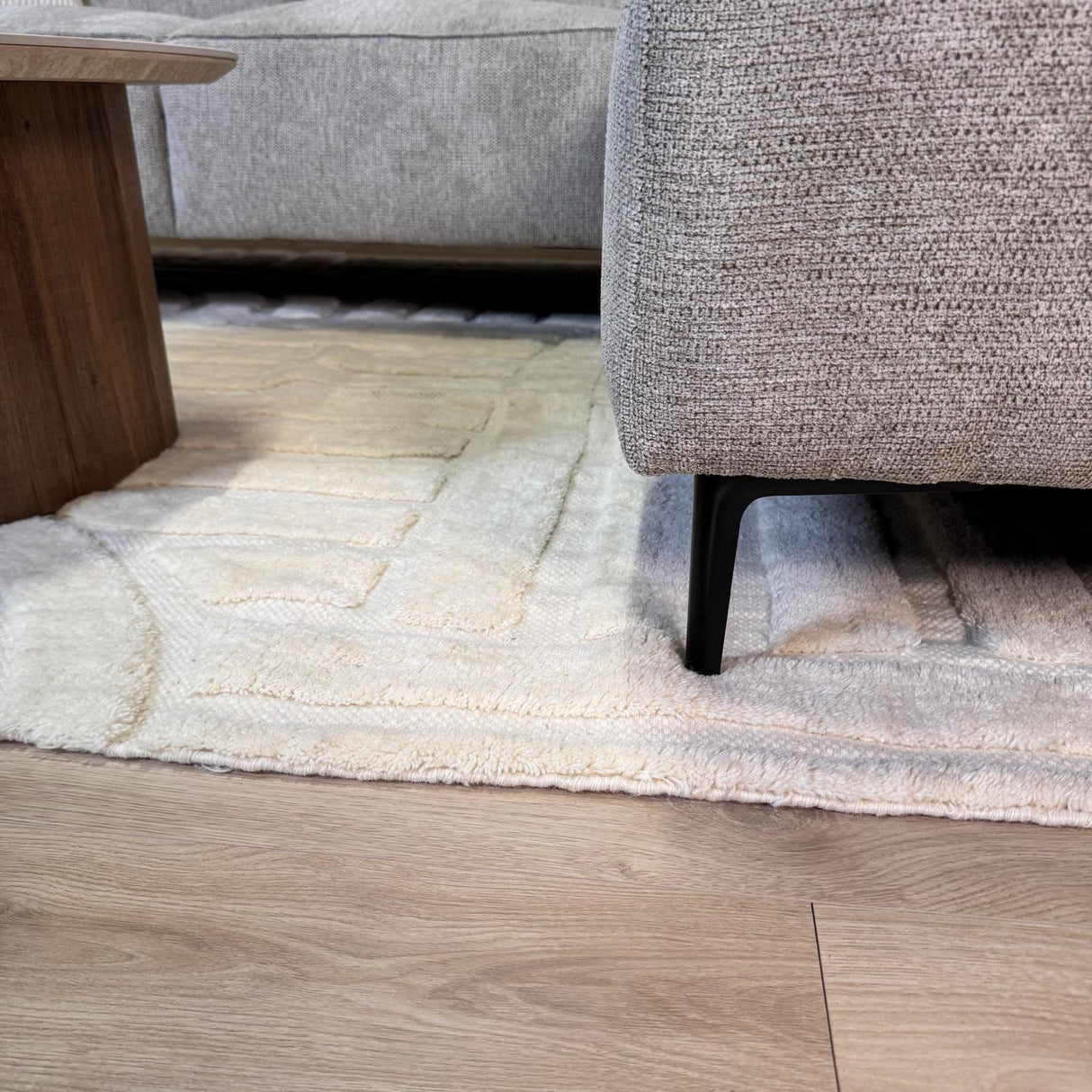 Banken - Hoekbank grijs chenille gemêleerd Ravi – Links - Dimehouse