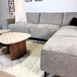 Banken - Hoekbank grijs chenille gemêleerd Ravi – Links - Dimehouse