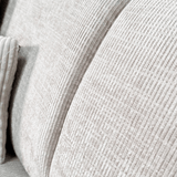 Banken - Hoekbank met chaise longue beige chenille stof Manon - rechts - Dimehouse
