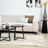 Banken - Hoekbank met chaise longue beige chenille stof Manon - links - Dimehouse
