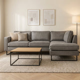 Ecksofa graue Mikrofaser Tulin – stimmungsvolles Foto rechts Modern Innenraum