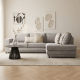 Ecksofa hellgraues Rippensofa Gabi - rechts