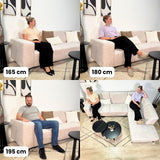 Banken - Hoekbank met chaise longue beige chenille stof Manon - rechts - Dimehouse
