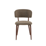 Eetkamerstoelen-Japandi Eetkamerstoel Yura Taupe - Walnootlook Frame-Dimehouse