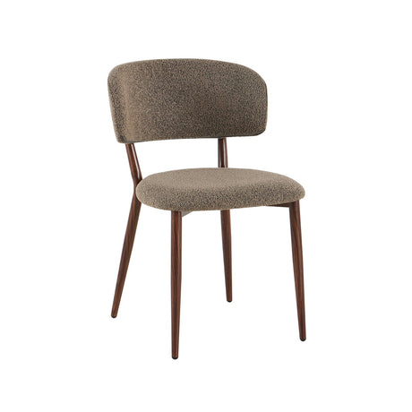 Eetkamerstoelen-Japandi Eetkamerstoel Yura Taupe - Walnootlook Frame-Dimehouse