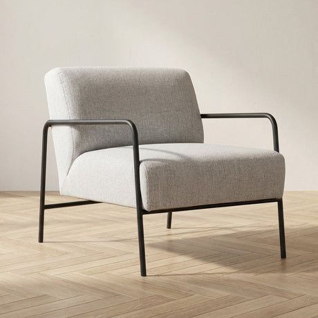 Modern Sessel Eti Grey Fabric – Stimmungsvolles Foto mit schwarzem Rahmen Modern Innenraum