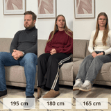 Banken - Moderne U - Bank Hoekbank Taupe Stof - Rechts - 310x197x142 cm - Aniko - Dimehouse