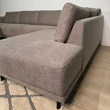 Banken - Moderne U - Bank Hoekbank Taupe Stof - Rechts - 310x197x142 cm - Aniko - Dimehouse