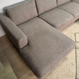 Banken - Moderne U - Bank Hoekbank Taupe Stof - Rechts - 310x197x142 cm - Aniko - Dimehouse