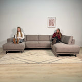 Banken - Moderne U - Bank Hoekbank Taupe Stof - Rechts - 310x197x142 cm - Aniko - Dimehouse