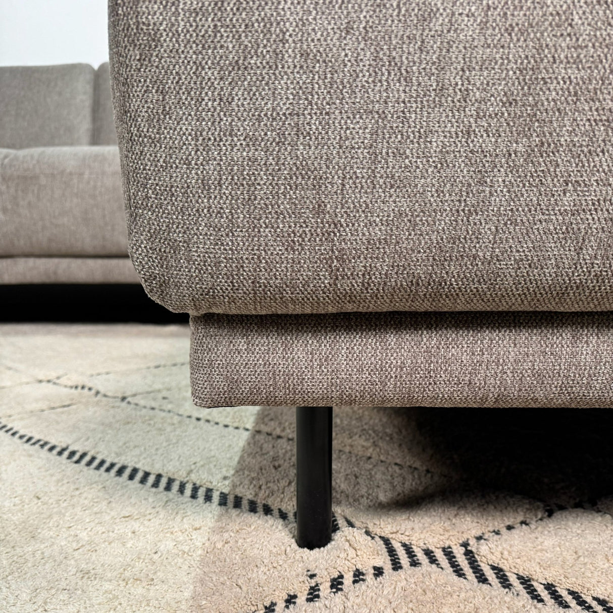 Banken - Moderne U - Bank Hoekbank Taupe Stof - Rechts - 310x197x142 cm - Aniko - Dimehouse