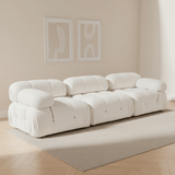 Modulares Sofa 3-Sitzer Bubble Bouclé weiß