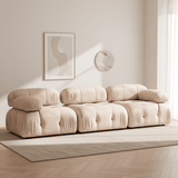Modulares Sofa 3-Sitzer-Bubble-Samt in Beige
