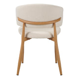 Eetkamerstoelen - Japandi Eetkamerstoel Yuka Beige - Eikenlook Frame - Dimehouse