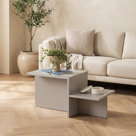 Salontafels - Salontafel Grijs Melamine - 80 x 40 cm - Eterna - Dimehouse