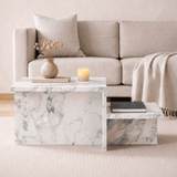 Salontafels - Salontafel Marmer Melamine - 80 x 40 cm - Eterna - Dimehouse