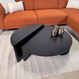 Salontafels - Ronde Salontafel Zwart Getrapt Melamine 85 cm Orin - Dimehouse