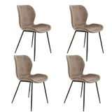 Eetkamerstoelen - Set van 4 eetkamerstoelen Argo Velours champagne - Dimehouse