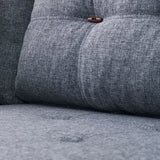 Banken - Slaapbank lichtblauw stof - XL 280x206 cm - met wielen - Rechts - Manama - Dimehouse