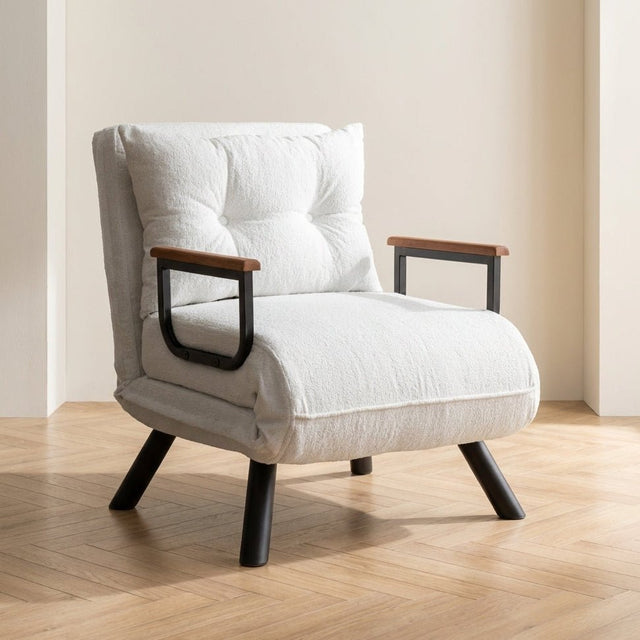 Schlafsessel Sando Cream Teddy Stoff stimmungsvolles Foto in Modern Innenraum