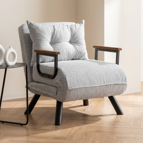 Schlafsessel Sando Grey Teddy Stoff Mood Foto in Modern Innenraum