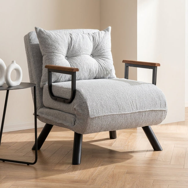 Schlafsessel Sando Grey Teddy Stoff Mood Foto in Modern Innenraum