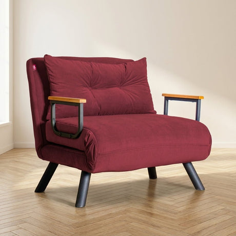 Schlafsessel Sando Maroon Bordeauxrot stimmungsvolles Foto in Modern Innenraum