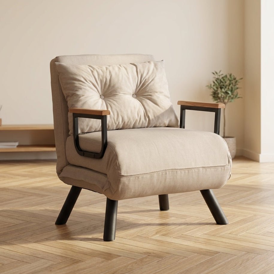 Schlafsessel Sando Stoff Creme-Hellgelb Stimmungsfoto in Modern Innenraum