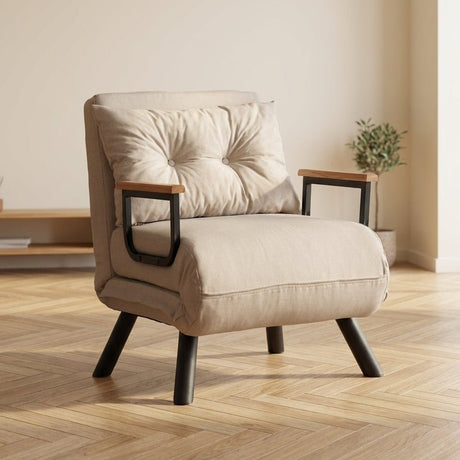 Schlafsessel Sando Stoff Creme-Hellgelb Stimmungsfoto in Modern Innenraum