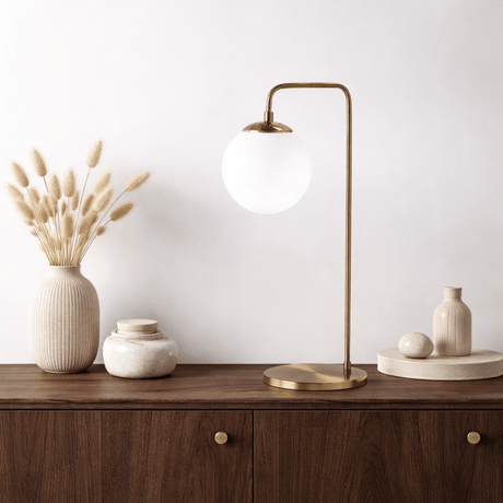 Tafellampen - Tafellamp Bronskleurig Glas Brim - Dimehouse