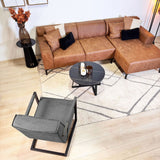 Fauteuils - Industriële fauteuil antraciet eco - leer Tiger - Dimehouse