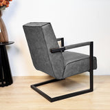 Fauteuils - Industriële fauteuil antraciet eco - leer Tiger - Dimehouse
