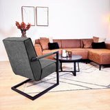 Fauteuils - Industriële fauteuil antraciet eco - leer Tiger - Dimehouse