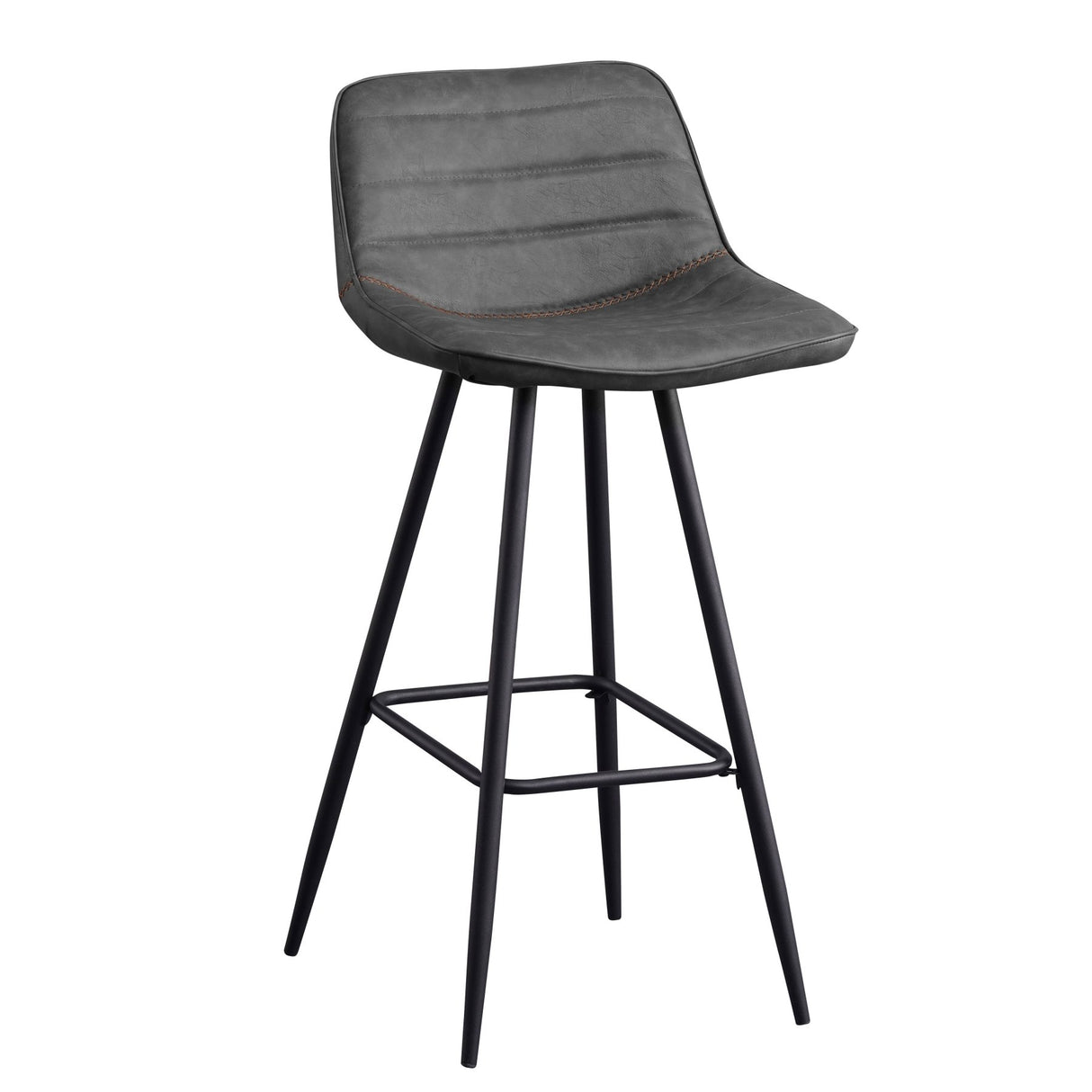 Barkrukken-Industriële Barkruk Antraciet Kunstleer Jack - Zithoogte 76 cm - Zonder armleuningen-Dimehouse