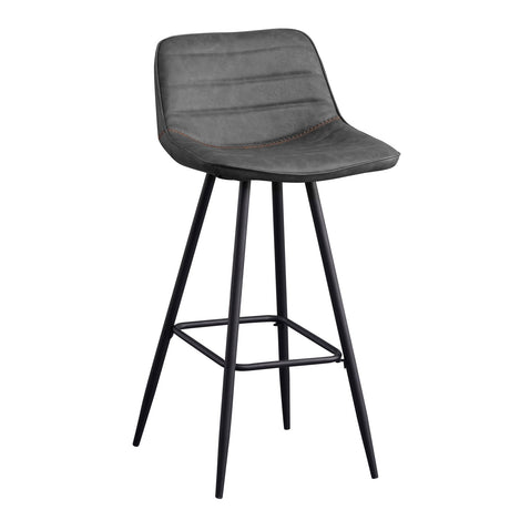 Barkrukken-Industriële Barkruk Antraciet Kunstleer Jack - Zithoogte 76 cm - Zonder armleuningen-Dimehouse