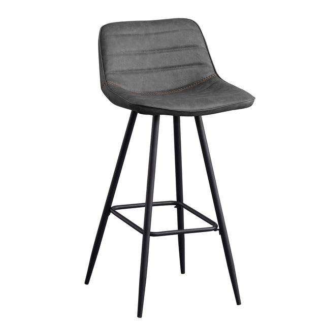 Barkrukken-Industriële Barkruk Antraciet Kunstleer Jack - Zithoogte 76 cm - Zonder armleuningen-Dimehouse