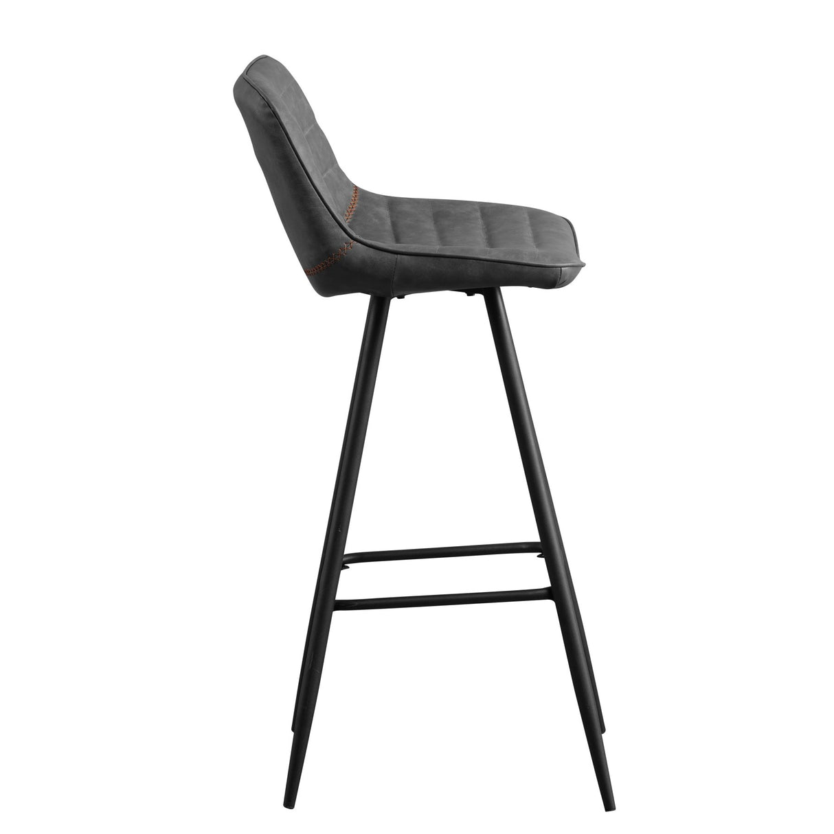 Barkrukken-Industriële Barkruk Antraciet Kunstleer Jack - Zithoogte 76 cm - Zonder armleuningen-Dimehouse