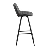 Barkrukken-Industriële Barkruk Antraciet Kunstleer Jack - Zithoogte 76 cm - Zonder armleuningen-Dimehouse