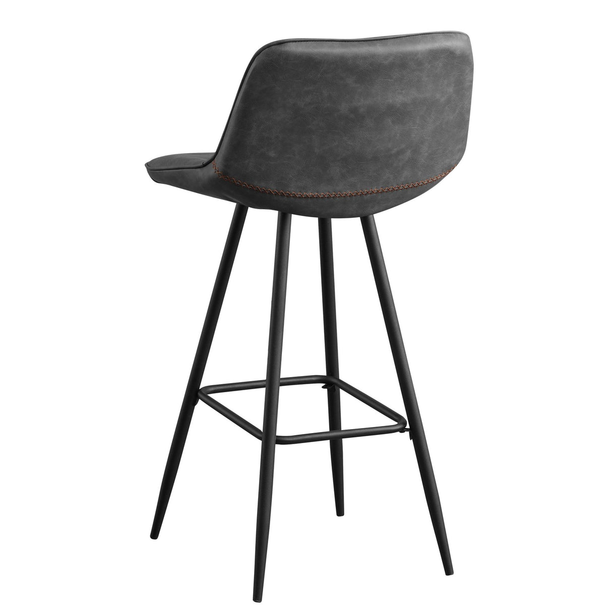 Barkrukken-Industriële Barkruk Antraciet Kunstleer Jack - Zithoogte 76 cm - Zonder armleuningen-Dimehouse