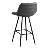 Barkrukken-Industriële Barkruk Antraciet Kunstleer Jack - Zithoogte 76 cm - Zonder armleuningen-Dimehouse