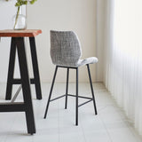 Barkrukken - Beau Barkruk Lichtgrijs Chenille Stof - 67 cm Zithoogte - Zonder Armleuningen - Dimehouse