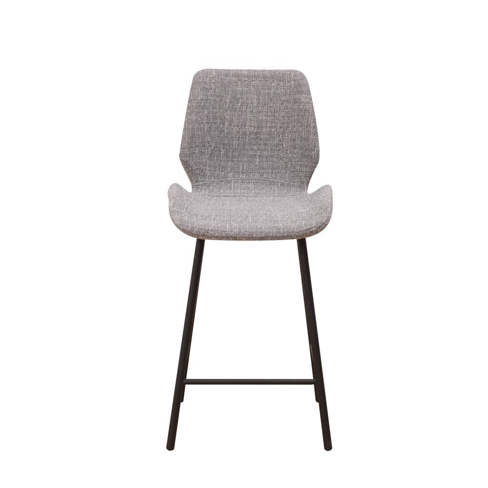 Barkrukken - Beau Barkruk Lichtgrijs Chenille Stof - 67 cm Zithoogte - Zonder Armleuningen - Dimehouse