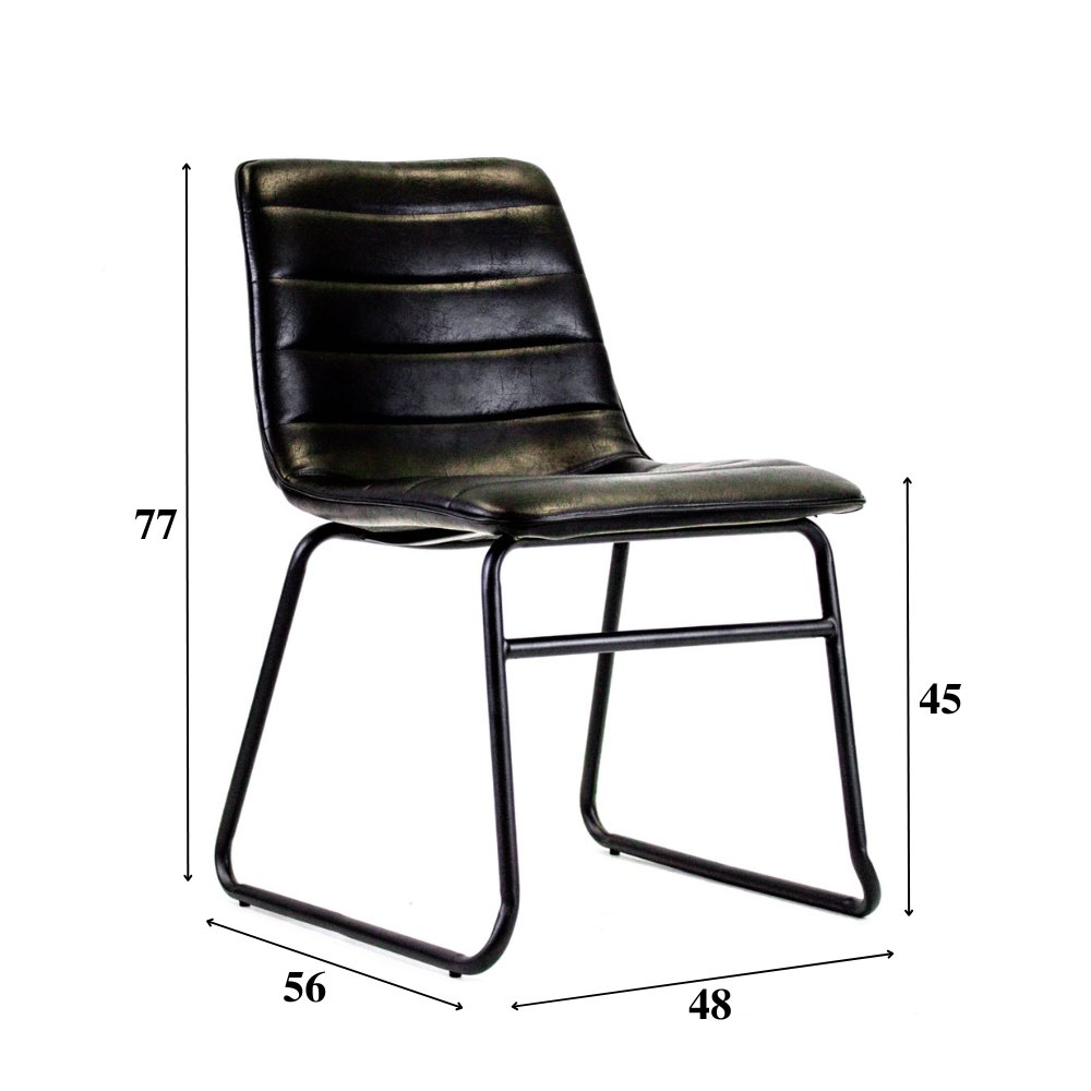 Eetkamerstoelen - Industriële eetkamerstoel Mark zwart - Dimehouse