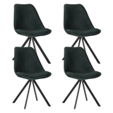 Eetkamerstoelen - Set van 4 Eetkamerstoelen Jace Velvet Groen - Zonder Armleuningen - Dimehouse